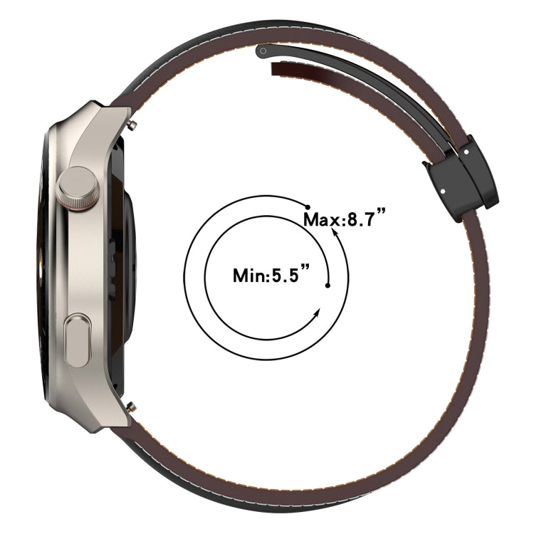 For Huawei Watch 4 / Watch 4 Pro Folding Buckle Genuine Leather Watch Band(Brown) - free shipping - PMc TechLife - Order now!