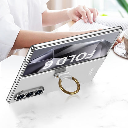 For Samsung Galaxy Z Fold6 GKK Electroplating Phone Case with Ring(Silver) - Galaxy Z Fold6 5G Cases by GKK | Online Shopping South Africa | PMC Jewellery | Buy Now Pay Later Mobicred