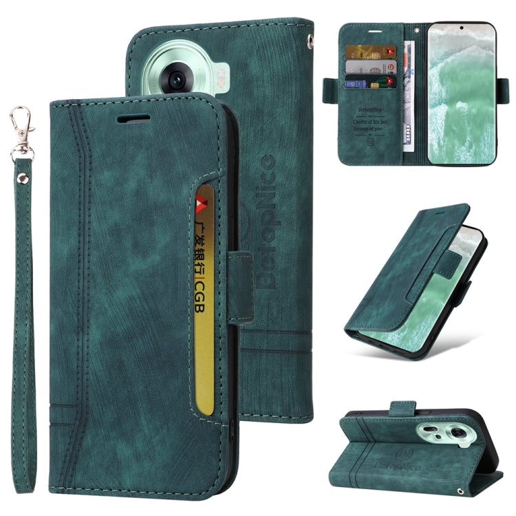 For OPPO Reno11 5G Global BETOPNICE Dual-side Buckle Leather Phone Case(Green) - Reno11 Cases by BETOPNICE | Online Shopping South Africa | PMC Jewellery | Buy Now Pay Later Mobicred