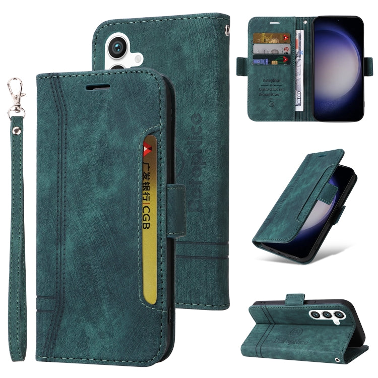 For Samsung Galaxy S24 BETOPNICE Dual-side Buckle Leather Phone Case(Green) - Galaxy Phone Cases by BETOPNICE | Online Shopping South Africa | PMC Jewellery | Buy Now Pay Later Mobicred