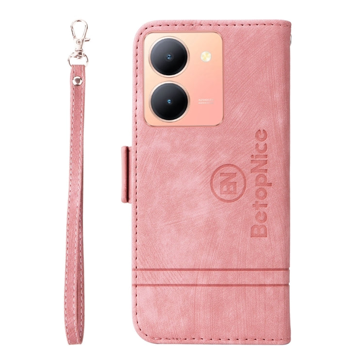 For vivo Y36 4G / 5G Global BETOPNICE Dual-side Buckle Leather Phone Case(Pink) - vivo Cases by BETOPNICE | Online Shopping South Africa | PMC Jewellery | Buy Now Pay Later Mobicred