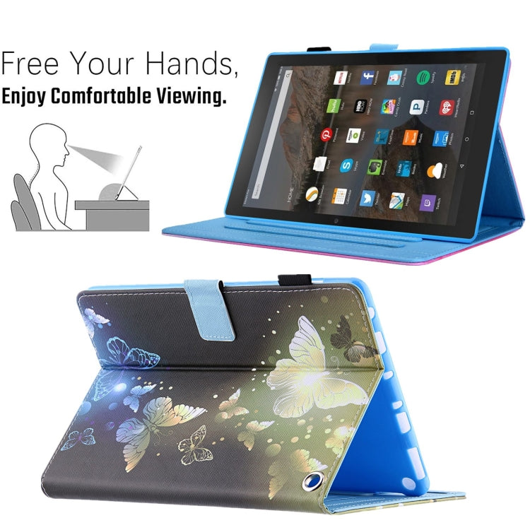 For Amazon Fire Max 11 2023 Colored Drawing Leather Smart Tablet Case(Gold Butterflies) - Amazon by PMC TechLife | Online Shopping South Africa | PMC TechLife | Buy Now Pay Later Mobicred