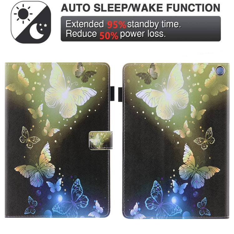 For Amazon Fire Max 11 2023 Colored Drawing Leather Smart Tablet Case(Gold Butterflies) - Amazon by PMC TechLife | Online Shopping South Africa | PMC TechLife | Buy Now Pay Later Mobicred