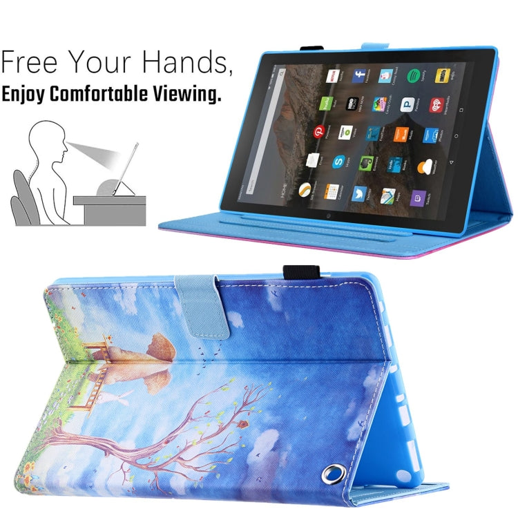 For Amazon Fire Max 11 2023 Colored Drawing Leather Smart Tablet Case(Elephant Rabbit) - Amazon by PMC TechLife | Online Shopping South Africa | PMC TechLife | Buy Now Pay Later Mobicred