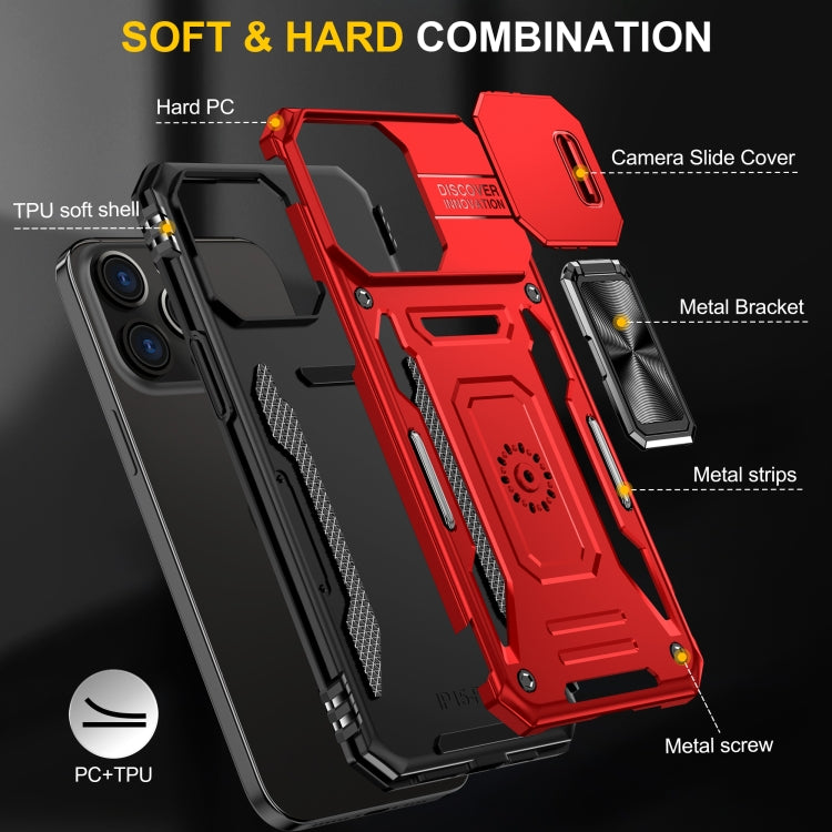 For iPhone 16 Pro Armor PC + TPU Camera Shield Phone Case(Red) - iPhone 16 Pro Cases by PMC Jewellery | Online Shopping South Africa | PMC Jewellery | Buy Now Pay Later Mobicred