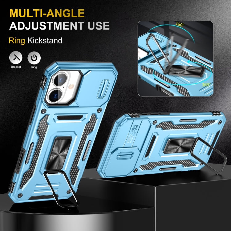 For iPhone 16 Armor PC + TPU Camera Shield Phone Case(Light Blue) - iPhone 16 Cases by PMC Jewellery | Online Shopping South Africa | PMC Jewellery | Buy Now Pay Later Mobicred