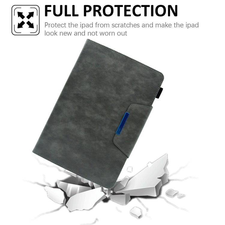 For Amazon Fire Max 11 2023 Suede Cross Texture Magnetic Clasp Leather Tablet Case(Grey) - Amazon by PMC TechLife | Online Shopping South Africa | PMC TechLife | Buy Now Pay Later Mobicred