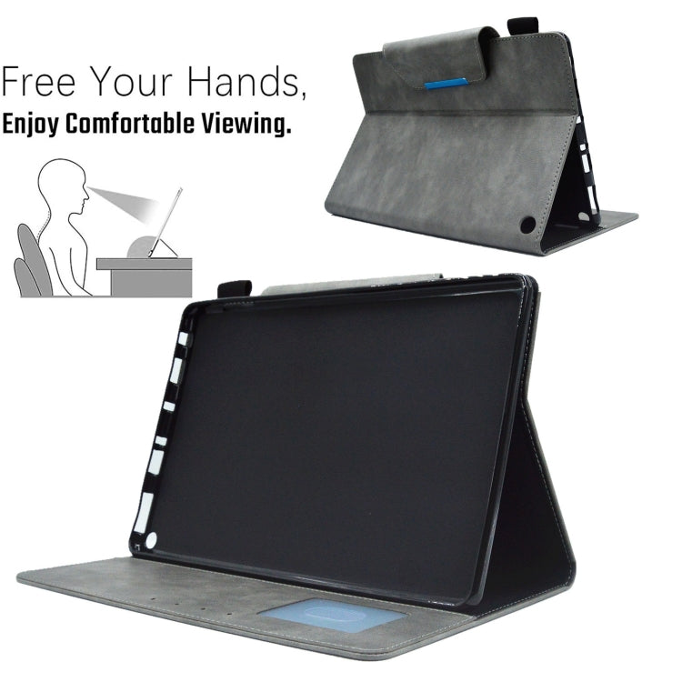 For Amazon Fire Max 11 2023 Suede Cross Texture Magnetic Clasp Leather Tablet Case(Grey) - Amazon by PMC TechLife | Online Shopping South Africa | PMC TechLife | Buy Now Pay Later Mobicred