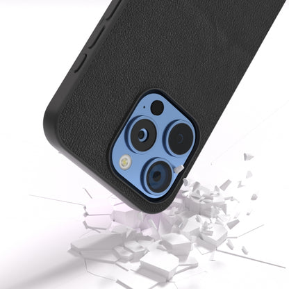 For iPhone 16 Pro Max ABEEL Genuine Leather Wave Black Edge Phone Case(Black) - iPhone 16 Pro Max Cases by PMC Jewellery | Online Shopping South Africa | PMC Jewellery | Buy Now Pay Later Mobicred