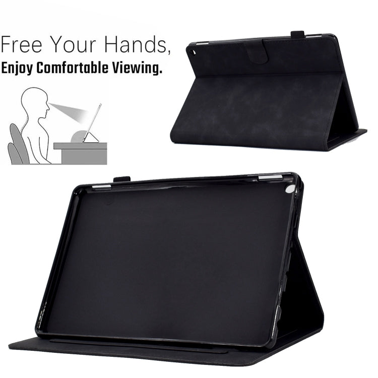 For Amazon Fire Max 11 2023 Embossed Smile Flip Smart Leather Tablet Case(Black) - Amazon by PMC TechLife | Online Shopping South Africa | PMC TechLife | Buy Now Pay Later Mobicred
