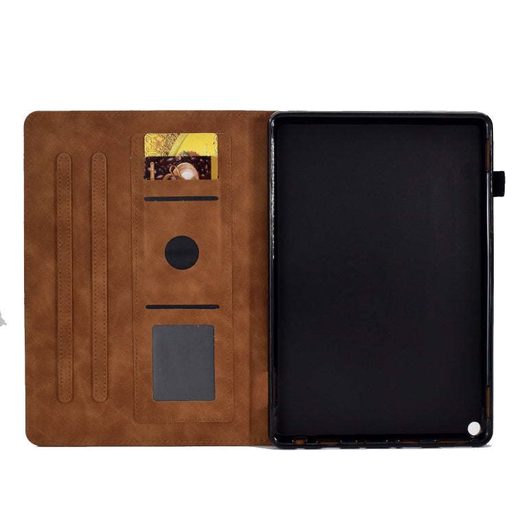 For Amazon Fire Max 11 2023 Embossed Smile Flip Smart Leather Tablet Case(Brown) - Amazon by PMC TechLife | Online Shopping South Africa | PMC TechLife | Buy Now Pay Later Mobicred