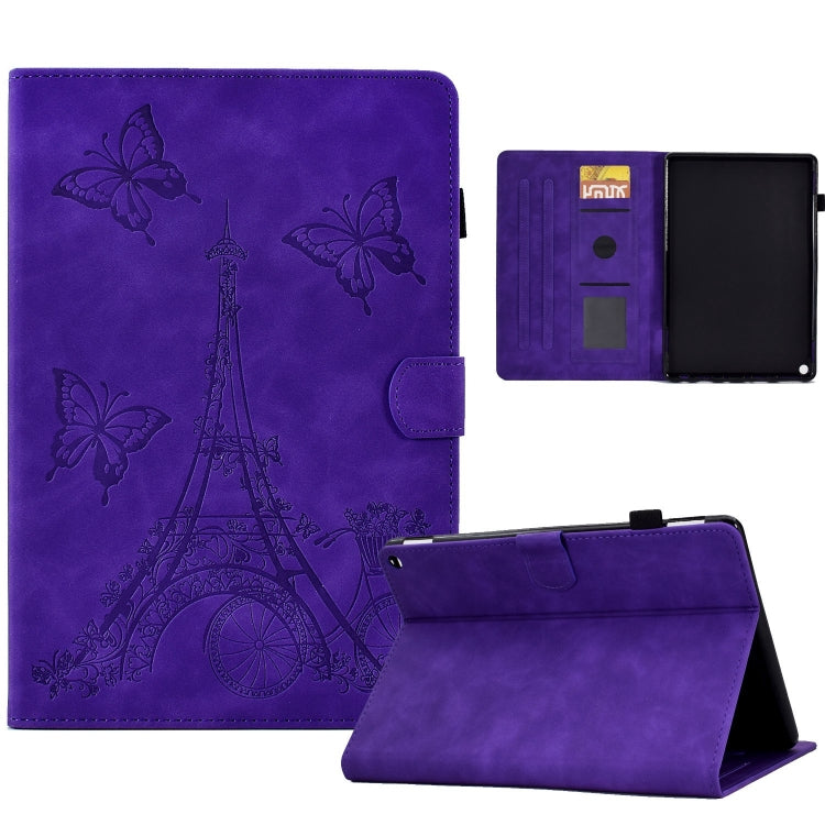For Amazon Fire Max 11 2023 Embossed Tower Flip Smart Leather Tablet Case(Purple) - Amazon by PMC TechLife | Online Shopping South Africa | PMC TechLife | Buy Now Pay Later Mobicred