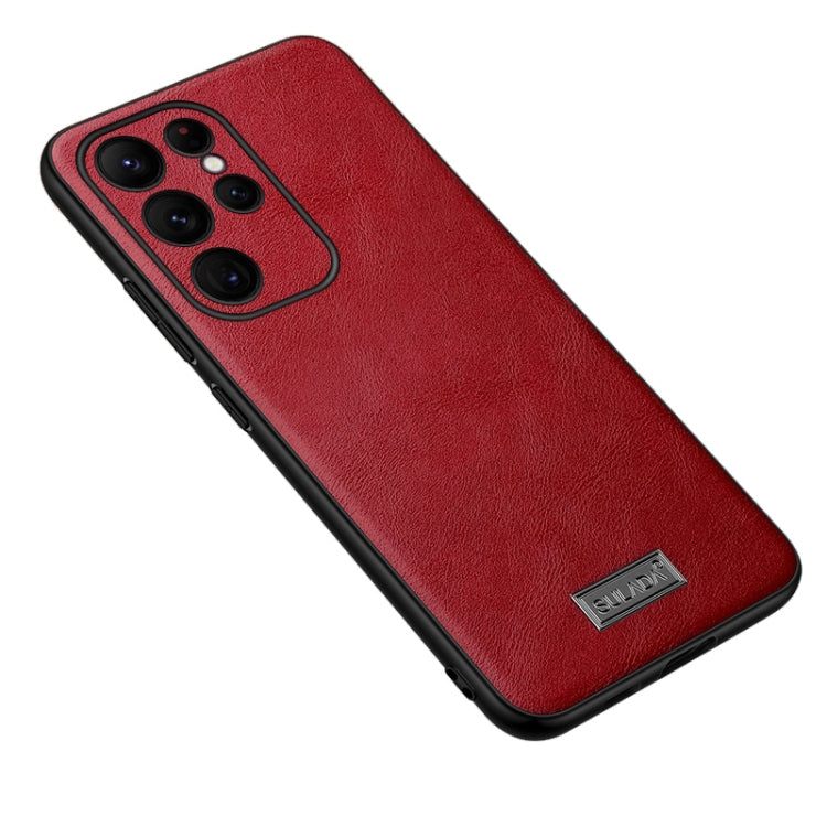 For Samsung Galaxy S23 Ultra 5G SULADA Shockproof TPU Hybrid Handmade Leather Phone Case(Red) - Galaxy S23 Ultra 5G Cases by SULADA | Online Shopping South Africa | PMC TechLife | Buy Now Pay Later Mobicred