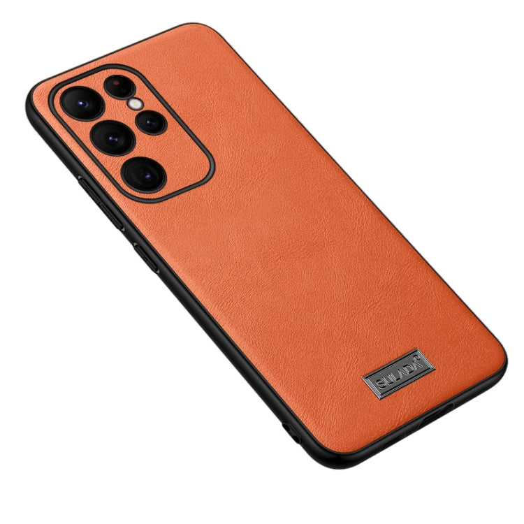 For Samsung Galaxy S23 Ultra 5G SULADA Shockproof TPU Hybrid Handmade Leather Phone Case(Orange) - Galaxy S23 Ultra 5G Cases by SULADA | Online Shopping South Africa | PMC TechLife | Buy Now Pay Later Mobicred