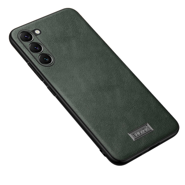 For Samsung Galaxy S24 5G SULADA Shockproof TPU + Handmade Leather Phone Case(Green) - Galaxy S24 5G Cases by SULADA | Online Shopping South Africa | PMC Jewellery | Buy Now Pay Later Mobicred