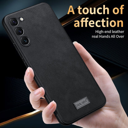 For Samsung Galaxy S24+ 5G SULADA Shockproof TPU + Handmade Leather Phone Case(Black) - Galaxy S24+ 5G Cases by SULADA | Online Shopping South Africa | PMC Jewellery | Buy Now Pay Later Mobicred