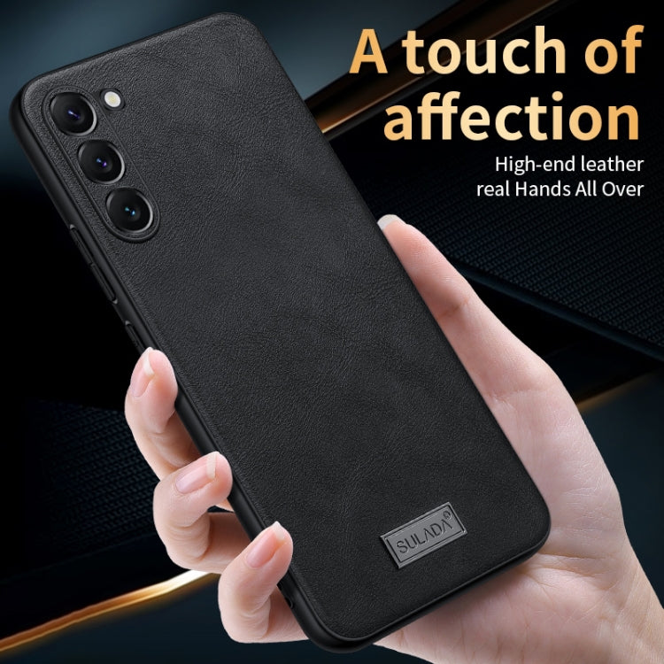For Samsung Galaxy S23 Ultra 5G SULADA Shockproof TPU Hybrid Handmade Leather Phone Case(Orange) - Galaxy S23 Ultra 5G Cases by SULADA | Online Shopping South Africa | PMC TechLife | Buy Now Pay Later Mobicred