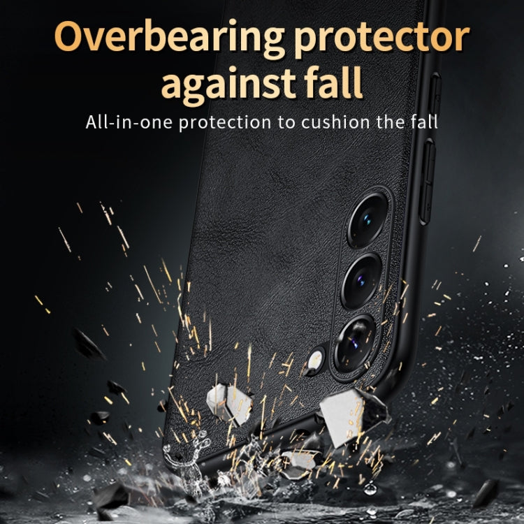 For Samsung Galaxy S24 Ultra 5G SULADA Shockproof TPU Hybrid Handmade Leather Phone Case(Black) - Galaxy S24 Ultra 5G Cases by SULADA | Online Shopping South Africa | PMC Jewellery | Buy Now Pay Later Mobicred