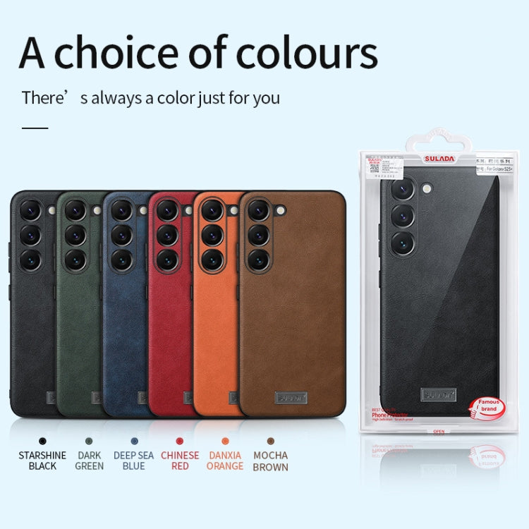 For Samsung Galaxy S23 Ultra 5G SULADA Shockproof TPU Hybrid Handmade Leather Phone Case(Orange) - Galaxy S23 Ultra 5G Cases by SULADA | Online Shopping South Africa | PMC TechLife | Buy Now Pay Later Mobicred