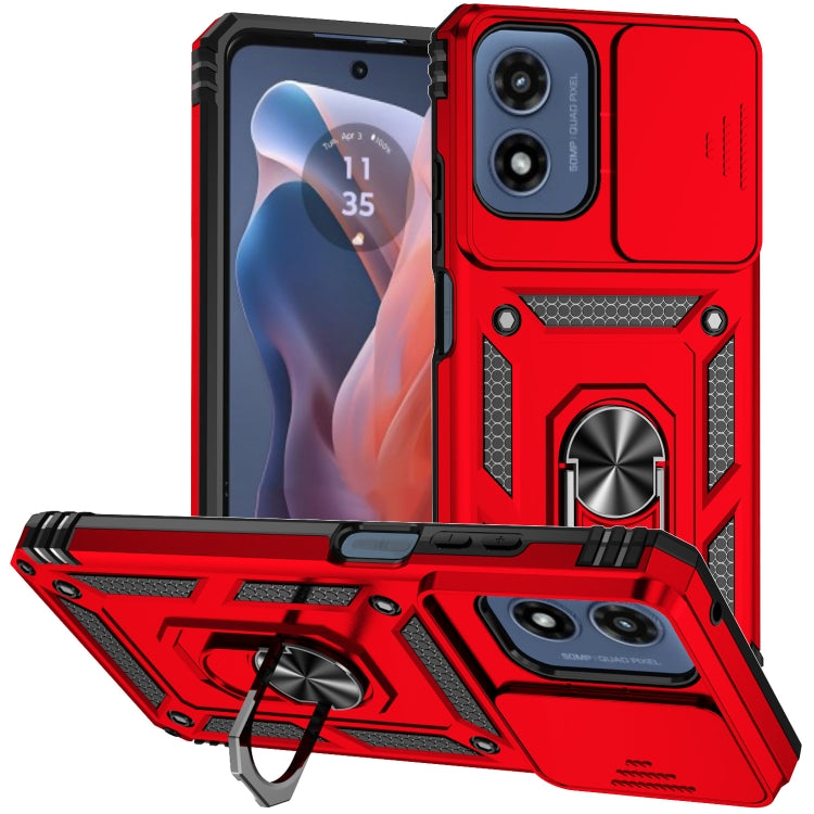 For Motorola Moto G Play 5G 2024 Sliding Camshield Holder Phone Case(Red) - Motorola Cases by PMC Jewellery | Online Shopping South Africa | PMC Jewellery | Buy Now Pay Later Mobicred