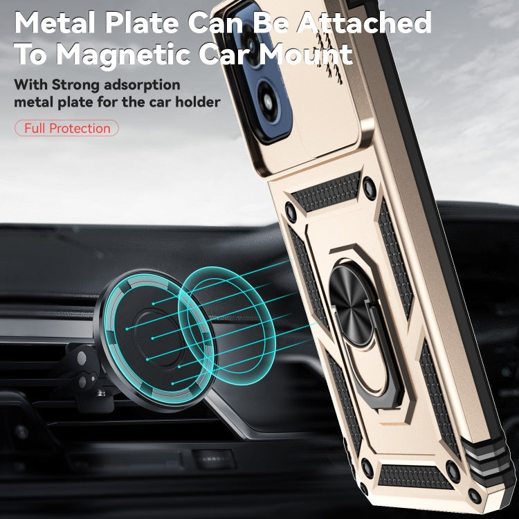 For Motorola Moto G Play 5G 2024 Sliding Camshield Holder Phone Case(Gold) - Motorola Cases by PMC Jewellery | Online Shopping South Africa | PMC Jewellery | Buy Now Pay Later Mobicred