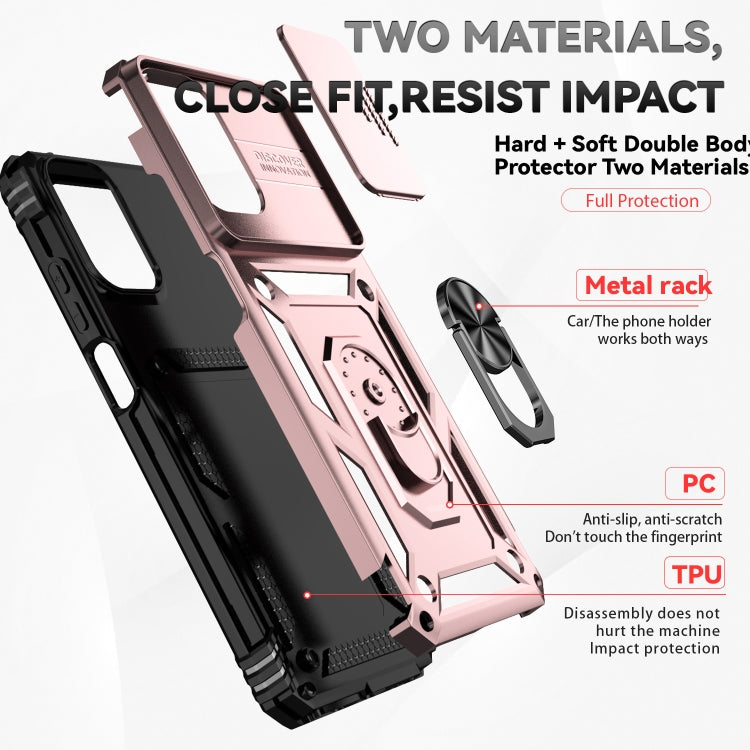 For Motorola Moto G Play 5G 2024 Sliding Camshield Holder Phone Case(Rose Gold) - Motorola Cases by PMC Jewellery | Online Shopping South Africa | PMC Jewellery | Buy Now Pay Later Mobicred