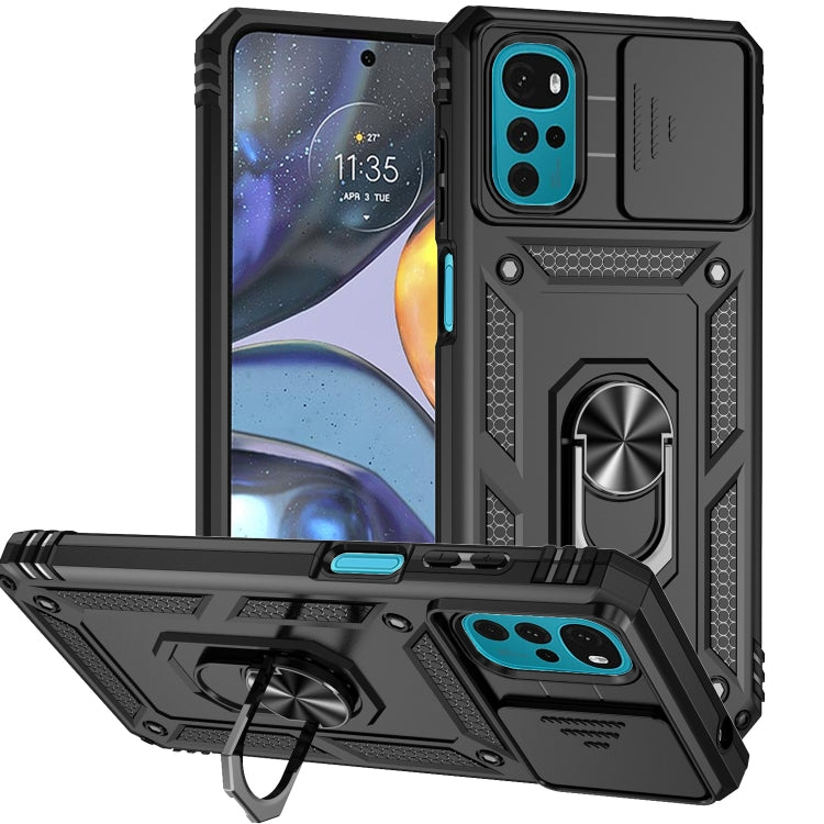 For Motorola Moto G22 5G / Moto G Play 2024 Sliding Camshield Holder Phone Case(Black) - Motorola Cases by PMC Jewellery | Online Shopping South Africa | PMC Jewellery | Buy Now Pay Later Mobicred