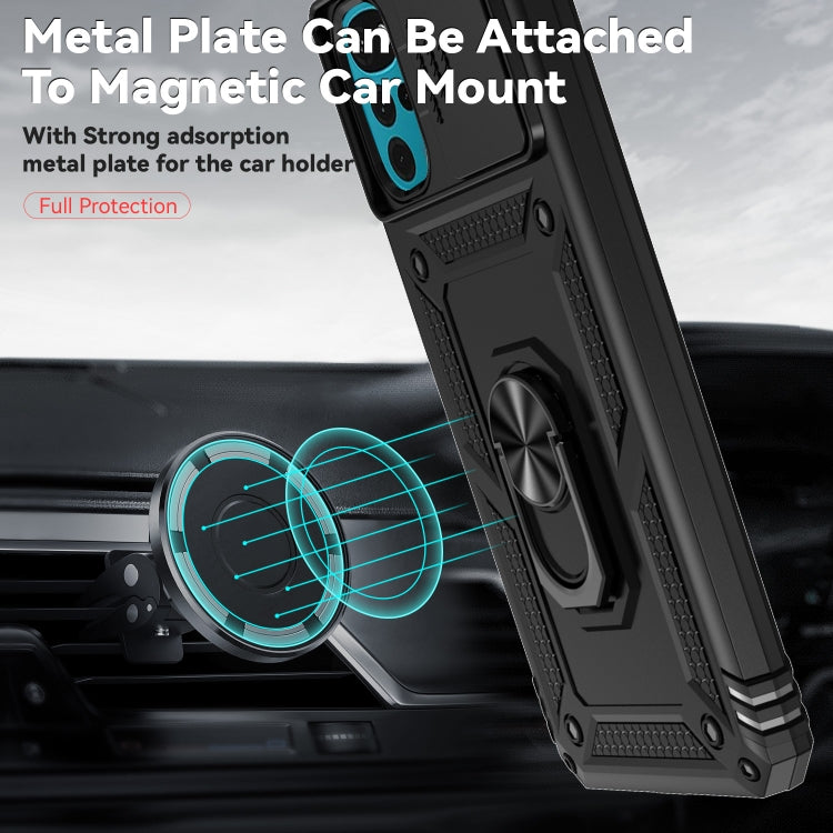 For Motorola Moto G22 5G / Moto G Play 2024 Sliding Camshield Holder Phone Case(Black) - Motorola Cases by PMC Jewellery | Online Shopping South Africa | PMC Jewellery | Buy Now Pay Later Mobicred