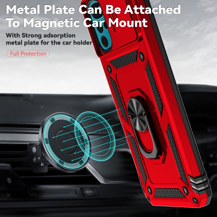 For Motorola Moto G22 5G / Moto G Play 2024 Sliding Camshield Holder Phone Case(Red) - Motorola Cases by PMC Jewellery | Online Shopping South Africa | PMC Jewellery | Buy Now Pay Later Mobicred