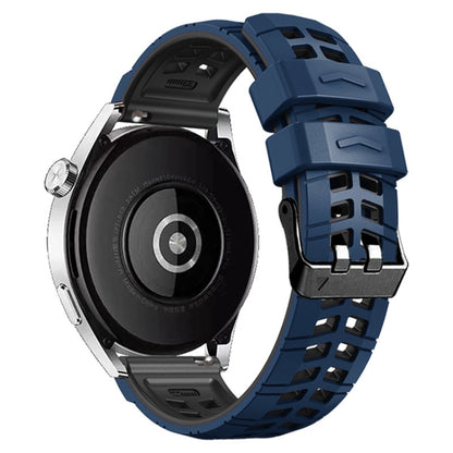 For Huawei Watch4 / 4 Pro / Watch3 / 3 Pro 22mm Double-row Hole Two-color Silicone Watch Band(Midnight Blue Black) - Watch Bands by PMC Jewellery | Online Shopping South Africa | PMC Jewellery