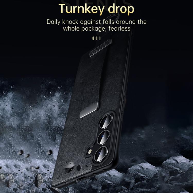 For Samsung Galaxy S23 Ultra 5G SULADA PC Hybrid Leather Texture Skin Feel Shockproof Phone Case(Black) - free shipping - PMC TechLife - Order now!