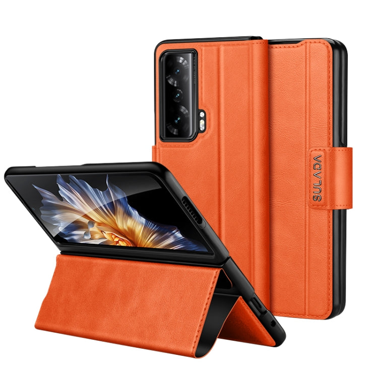 For Honor Magic Vs SULADA All-inclusive Magnetic Snap Flip Leather Phone Case(Orange) - free shipping - PMC TechLife - Order now!
