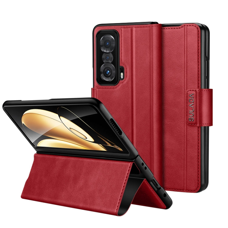 For Honor Magic V SULADA All-inclusive Magnetic Snap Flip Leather Phone Case(Red) - free shipping - PMC TechLife - Order now!