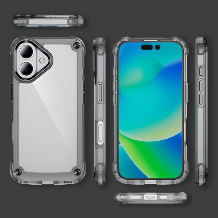 For iPhone 16 Skin Feel TPU + PC Phone Case(Transparent Black) - iPhone 16 Cases by PMC Jewellery | Online Shopping South Africa | PMC Jewellery | Buy Now Pay Later Mobicred