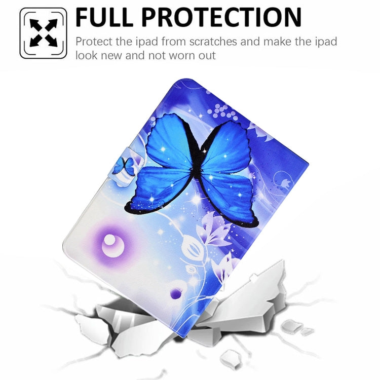 For Amazon Fire Max 11 2023 Colored Drawing Smart Leather Tablet Case(Blue Butterfly) - Amazon by PMC TechLife | Online Shopping South Africa | PMC TechLife | Buy Now Pay Later Mobicred
