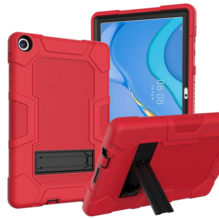 For Huawei MatePad T 10s / T10 Contrast Color Robot B3 Silicone Hybrid PC Tablet Case with Holder(Red Black) - Huawei by PMC TechLife | Online Shopping South Africa | PMC TechLife | Buy Now Pay Later Mobicred