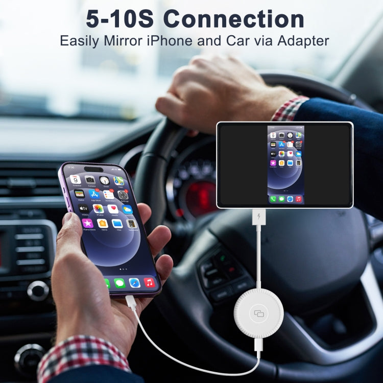 USB-C / Type-C + USB Carplay to Car Mirror Adapter for iPhone(White) - Bluetooth Adapters by PMC Jewellery | Online Shopping South Africa | PMC Jewellery | Buy Now Pay Later Mobicred