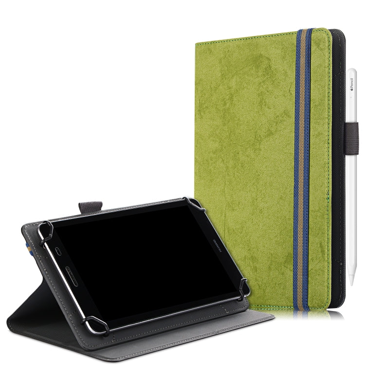 For 7-8 inch Marble Cloth Texture Horizontal Flip Universal Tablet PC Leather Case with Pen Slot & Holder(Green) - 8 inch by PMC TechLife | Online Shopping South Africa | PMC TechLife | Buy Now Pay Later Mobicred