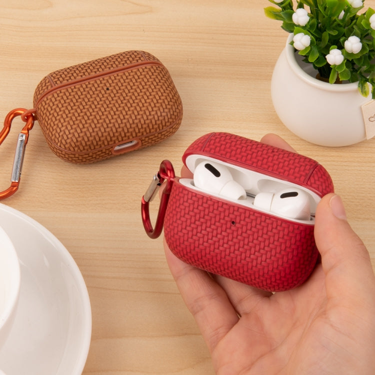 For AirPods 3 Woven Skin Texture PC TWS Earphone Protective Case(Blue) - free shipping - PMC Jewellery - Order now!