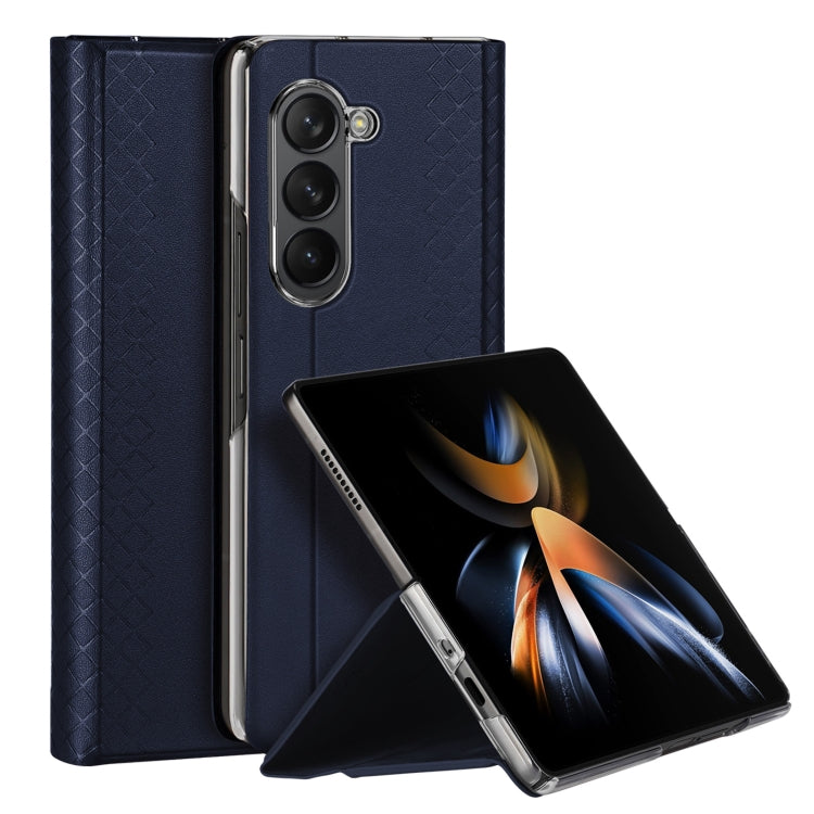 For Samsung Galaxy Z Fold5 5G DUX DUCIS Bril Series PU + TPU Phone Case(Blue) - Galaxy Z Fold5 Cases by DUX DUCIS | Online Shopping South Africa | PMC Jewellery | Buy Now Pay Later Mobicred