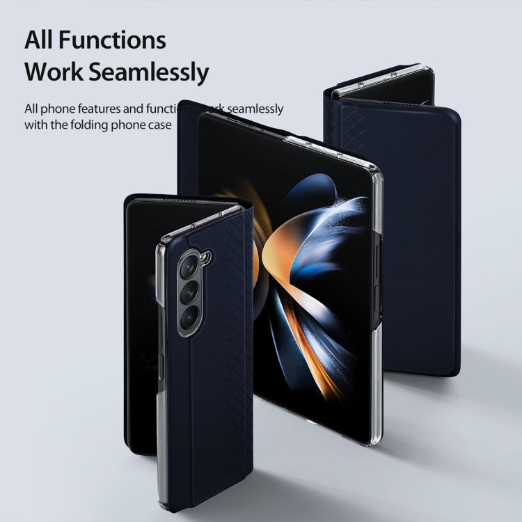 For Samsung Galaxy Z Fold5 5G DUX DUCIS Bril Series PU + TPU Phone Case(Blue) - Galaxy Z Fold5 Cases by DUX DUCIS | Online Shopping South Africa | PMC Jewellery | Buy Now Pay Later Mobicred