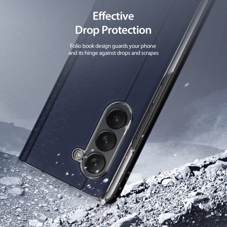 For Samsung Galaxy Z Fold5 5G DUX DUCIS Bril Series PU + TPU Phone Case(Blue) - Galaxy Z Fold5 Cases by DUX DUCIS | Online Shopping South Africa | PMC Jewellery | Buy Now Pay Later Mobicred