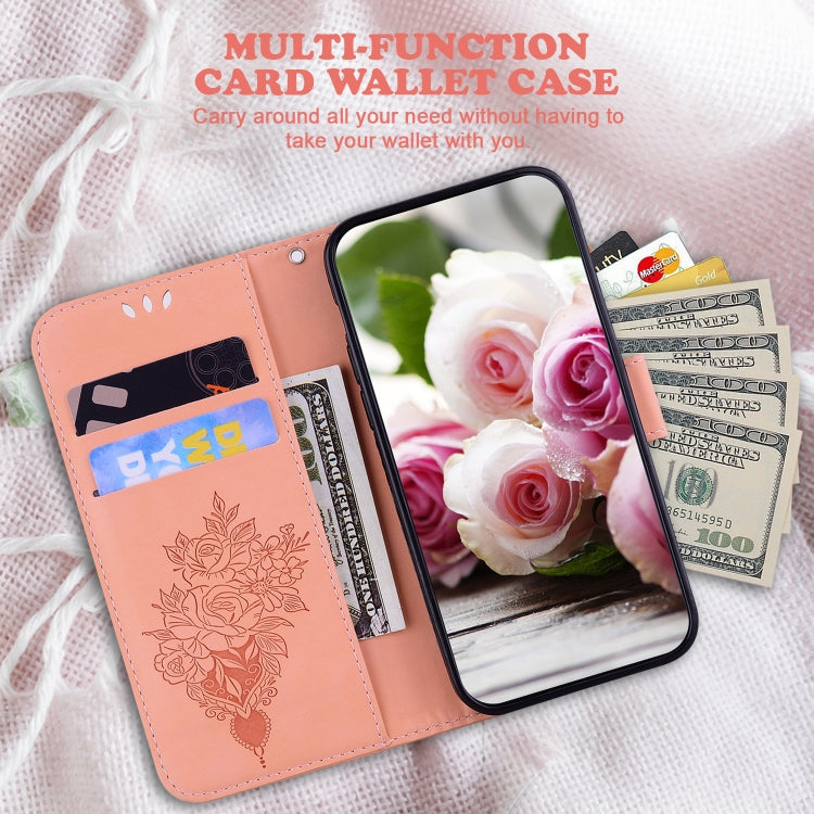For OPPO Reno11 F Global Butterfly Rose Embossed Leather Phone Case(Pink) - Reno11 F Cases by PMC TechLife | Online Shopping South Africa | PMC TechLife | Buy Now Pay Later Mobicred