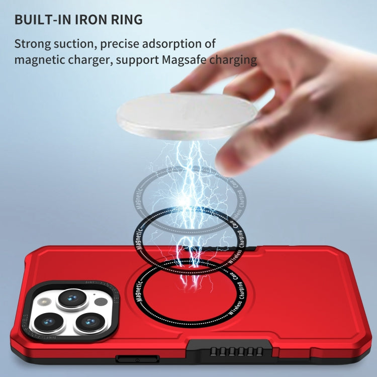 For iPhone 15 Pro MagSafe Shockproof Armor Phone Case(Red) - iPhone 15 Pro Cases by PMC TechLife | Online Shopping South Africa | PMC TechLife