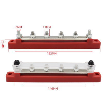 CP-3121-01 150A 48V RV Yacht Car Single-row 4-way Terminal Busbar - Booster Cable & Clip by PMC Jewellery | Online Shopping South Africa | PMC Jewellery | Buy Now Pay Later Mobicred