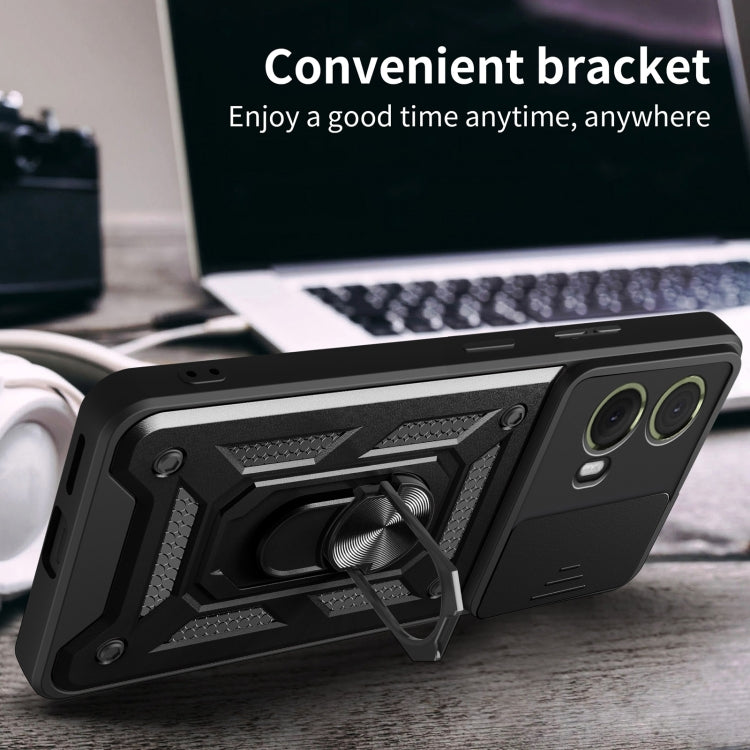 For Motorola Moto G85 / S50 Neo Sliding Camera Cover Design TPU+PC Phone Case(Black) - free shipping - PMC TechLife - Order now!