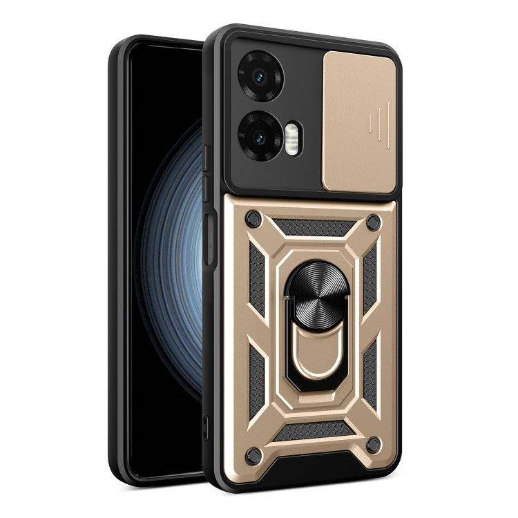 For Motorola Moto G35 5G Global Sliding Camera Cover Design TPU+PC Phone Case(Gold) - free shipping - PMC TechLife - Order now!
