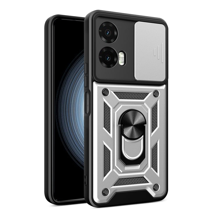 For Motorola Moto G35 5G Global Sliding Camera Cover Design TPU+PC Phone Case(Silver) - free shipping - PMC TechLife - Order now!