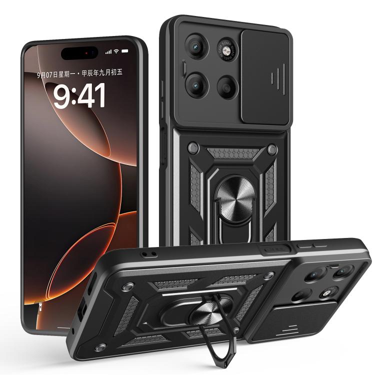 For Motorola Moto G15 Sliding Camera Cover Design TPU+PC Phone Case(Black) - free shipping - PMC TechLife - Order now!