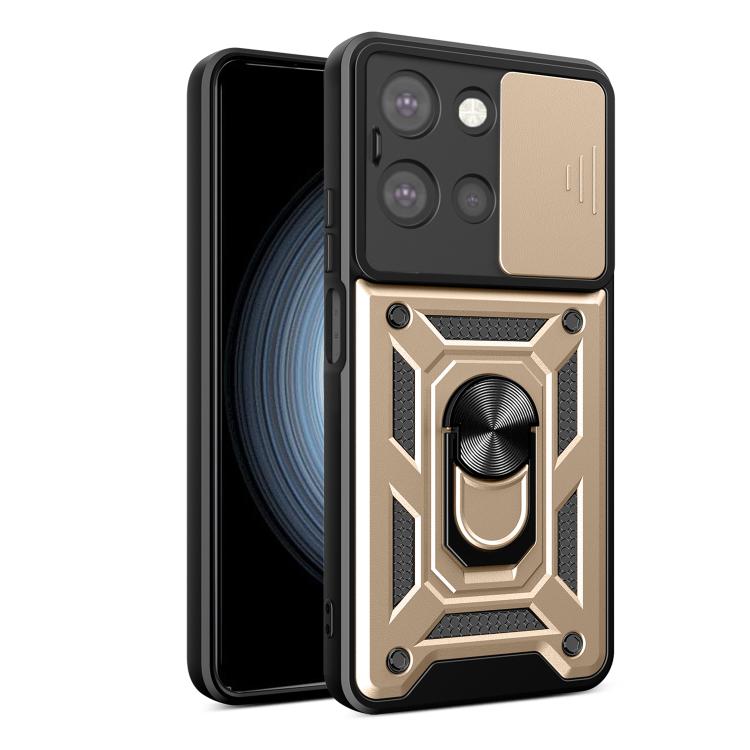 For Motorola Moto G 2025 Sliding Camera Cover Design TPU+PC Phone Case(Gold) - free shipping - PMC TechLife - Order now!